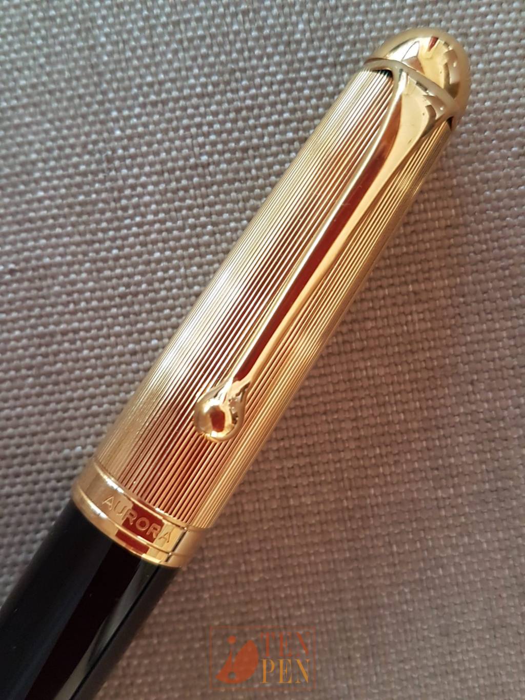 AURORA 88 BIG rolled gold cap, black barrel | Tenpen - By
